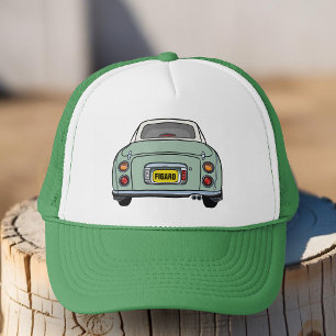 Custom Emerald Green Nissan Figaro Car Trucker Hat