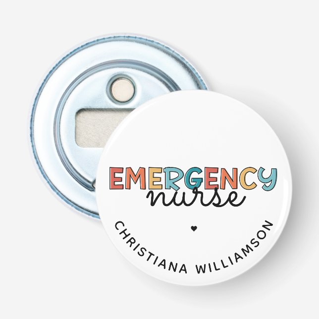 Custom Emergency Nurse ER Nurse Personalised Gifts Bottle Opener (Front)