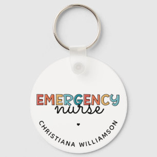Custom Emergency Nurse ER Nurse Personalized Gifts Key Ring