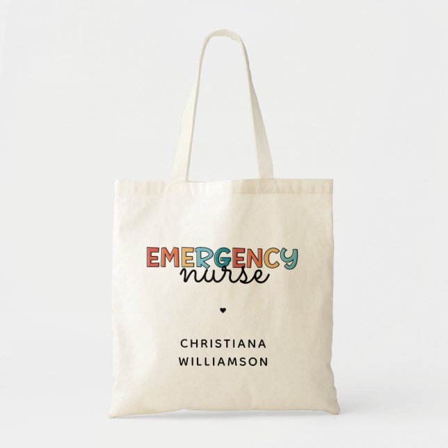 Custom Emergency Nurse ER Nurse Personalized Gifts Tote Bag (Front)