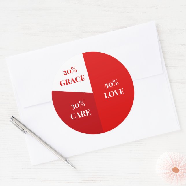 Custom Emotional Balance Pie Chart Poster  Classic Round Sticker (Envelope)