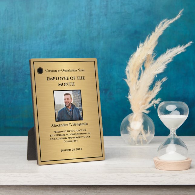 Custom Employee Awards Plaque Photo Personalise (Side)