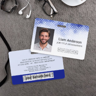 Custom Employee Badge - logo barcode photo ID Badge