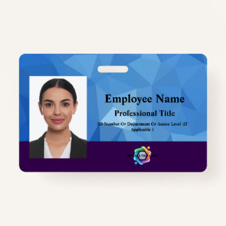 Custom Employee Badge with Photo, Barcode, Logo, ID Badge
