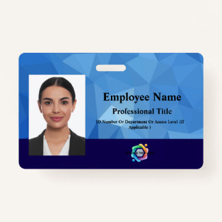 Custom Employee Badge with Photo, Barcode, Logo, ID Badge