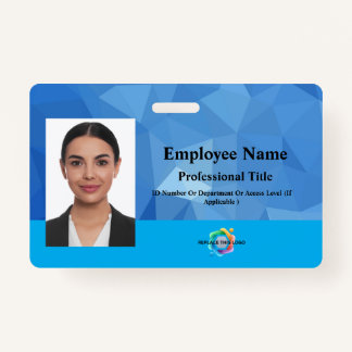 Custom Employee Badge with Photo, Barcode, Logo, ID Badge