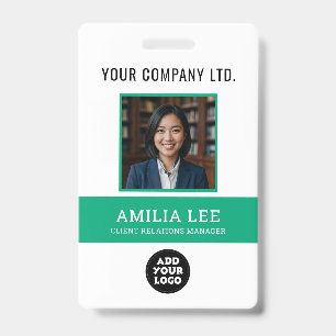 Custom Employee Badge with Photo Logo, Qrcode ID Badge