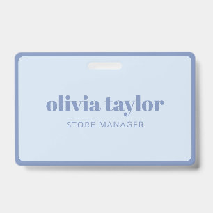Custom Employee Business Purple Blue Staff Cute ID Badge