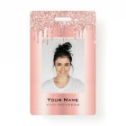 Custom Employee Glitter Drips Rose Gold Name