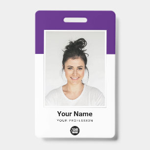 Custom Employee huge Photo Qr Bar Code Logo Name ID Badge