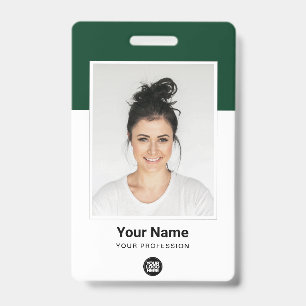 Custom Employee huge Photo Qr Bar Code Logo Name ID Badge