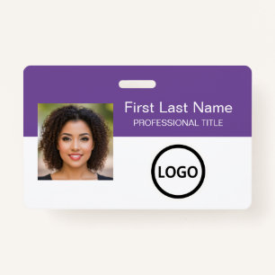 Custom Employee Id badge Bar Code Logo