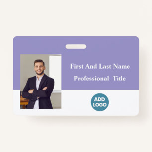 Custom Employee ID Badge - Name, Photo, Barcode 