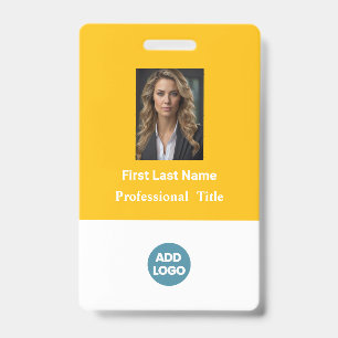 Custom Employee ID Badge - Name, Photo, Logo,..