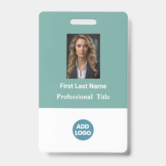 Custom Employee ID Badge - Name, Photo, Logo,.. (Front)