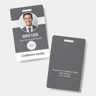 Custom Employee ID Badge with Photo and Logo