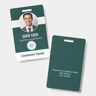 Custom Employee ID Badge with Photo and Logo