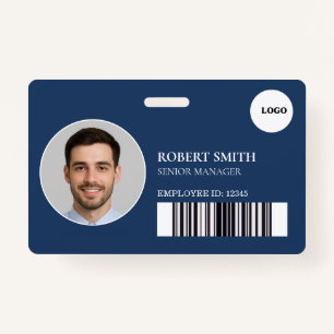Custom Employee ID Badge with Photo & Barcode