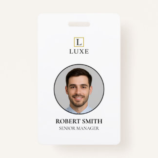 Custom Employee ID Badge with Photo & Barcode
