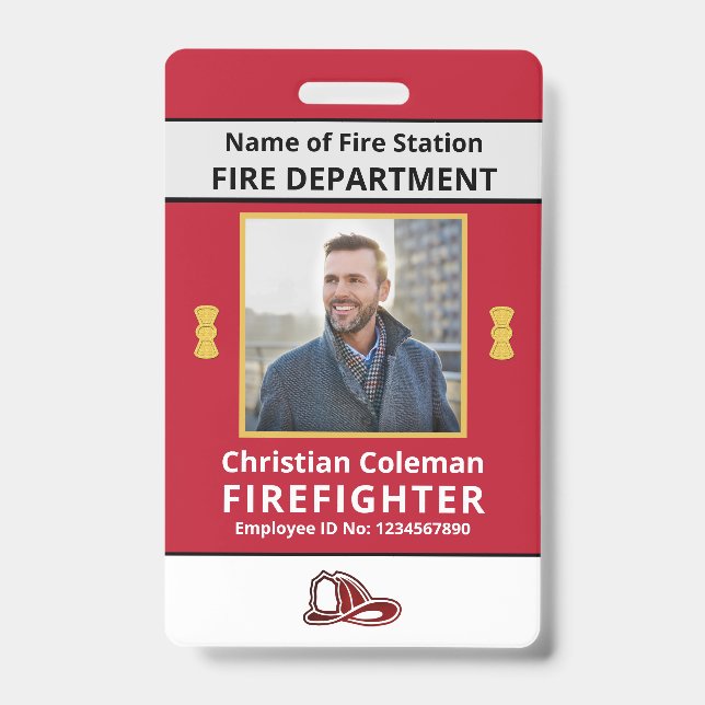 Custom Employee ID  Card Photo Logo Bar Code Name  Badge (Front)