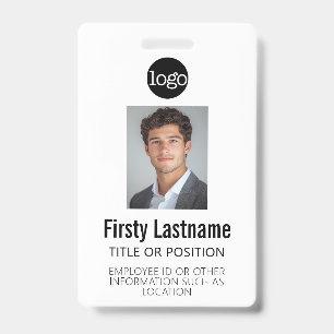 Custom Employee ID - Photo, Bar Code, Logo, Name Badge