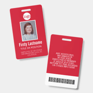 Custom Employee ID - Photo, Bar Code, Logo, Name Badge
