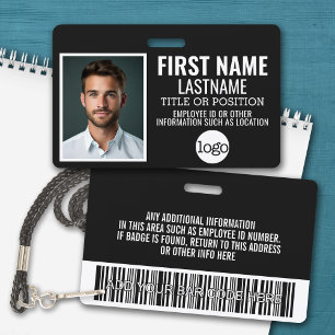 Custom Employee ID - Photo, Bar Code, Logo, Name ID Badge