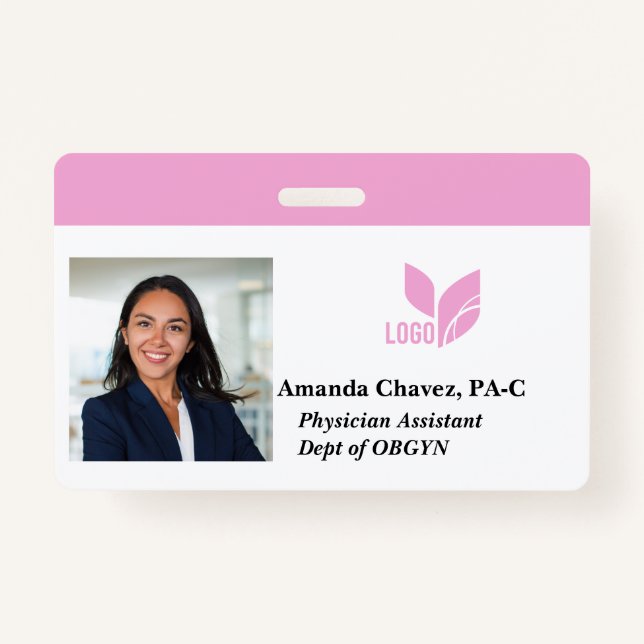 Custom Employee ID Photo Name ID Badge (Front)