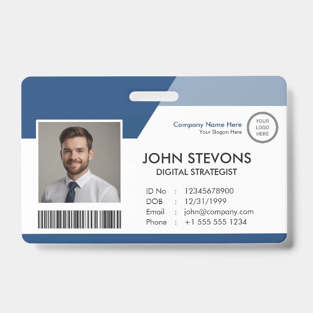 Custom Employee Identification Business Staff ID Badge (Front)