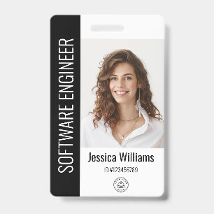 Custom Employee Large Photo, BarCode, Logo, Name ID Badge