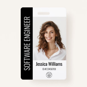 Custom Employee Large Photo, BarCode, Logo, Name ID Badge