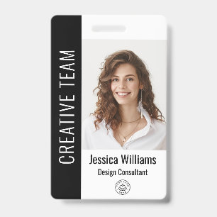 Custom Employee Large Photo, BarCode, Logo, Name ID Badge