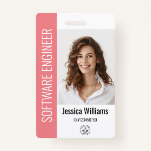 Custom Employee Large Photo, BarCode, Logo, Name ID Badge