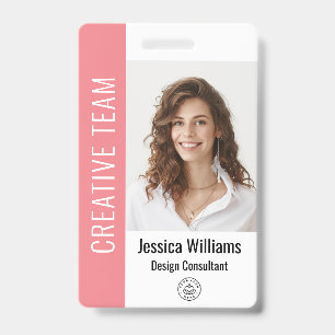 Custom Employee Large Photo, BarCode, Logo, Name  ID Badge