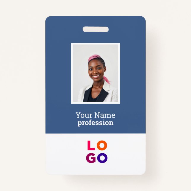 Custom Employee Logo, Photo, Qr Code, Name ID Badge (Front)