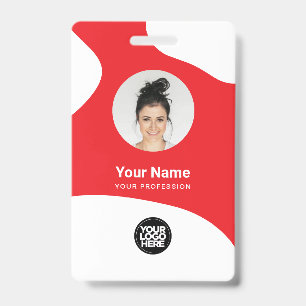 Custom Employee Modern Blob ID Card QR Badge