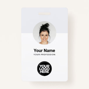 Custom Employee Modern ID Card Minimalist QR ID Badge
