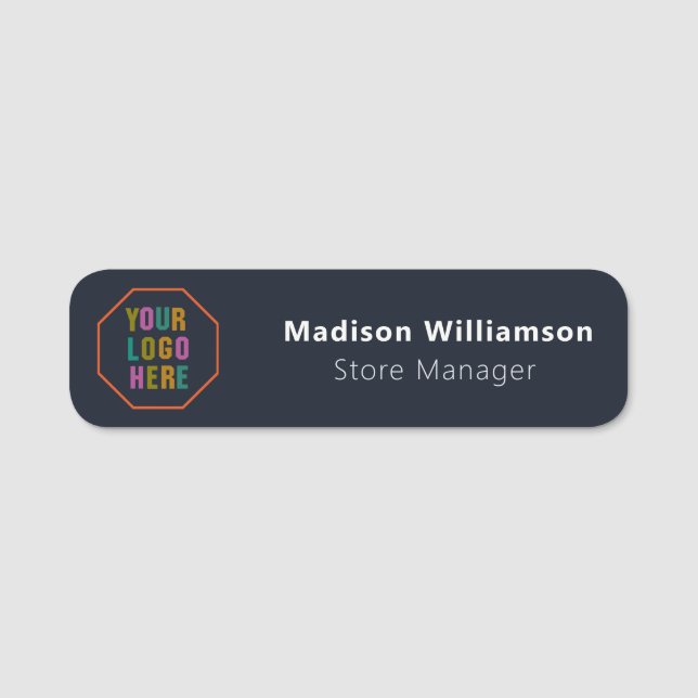 Custom Employee Name Badge | Logo, Magnetic or Pin (Front)