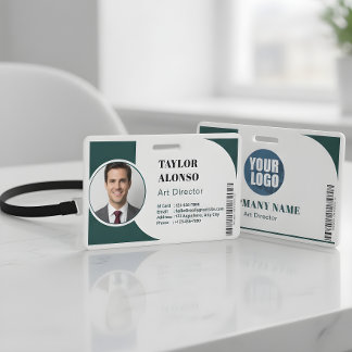 Custom Employee Name Badge with Logo and Job Title ID Badge