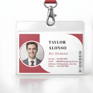 Custom Employee Name Badge with Logo and Job Title ID Badge