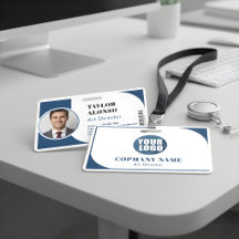 Custom Employee Name Badge with Logo and Job Title
