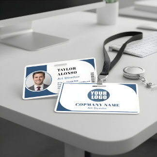 Custom Employee Name Badge with Logo and Job Title ID Badge