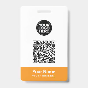 Custom Employee Name Business Logo Qr Code ID Badge