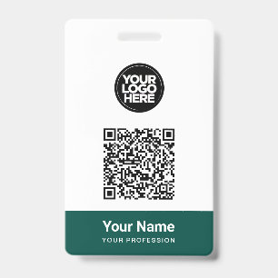 Custom Employee Name Business Logo Qr Code ID Badge