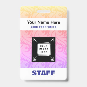 Custom Employee Name Business Logo Staff Tag Badge ID Badge