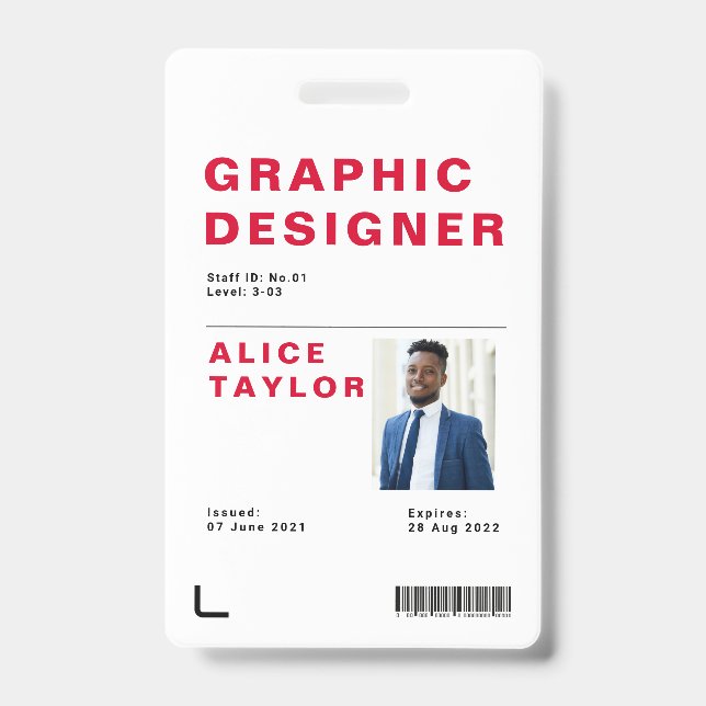 Custom Employee Name  ID Badge (Front)