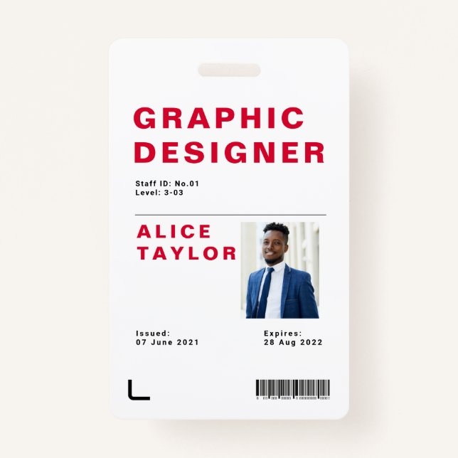 Custom Employee Name  ID Badge (Front)