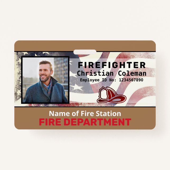 Custom Employee Name ID  Card Logo Bar Code Photo  ID Badge (Front)