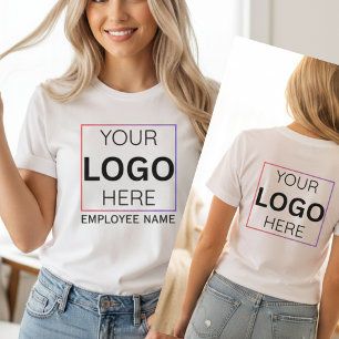 Custom Employee Name Logo  Personalised Staff  T-Shirt
