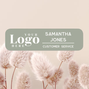 Custom Employee name Modern Company Logo Name Tag